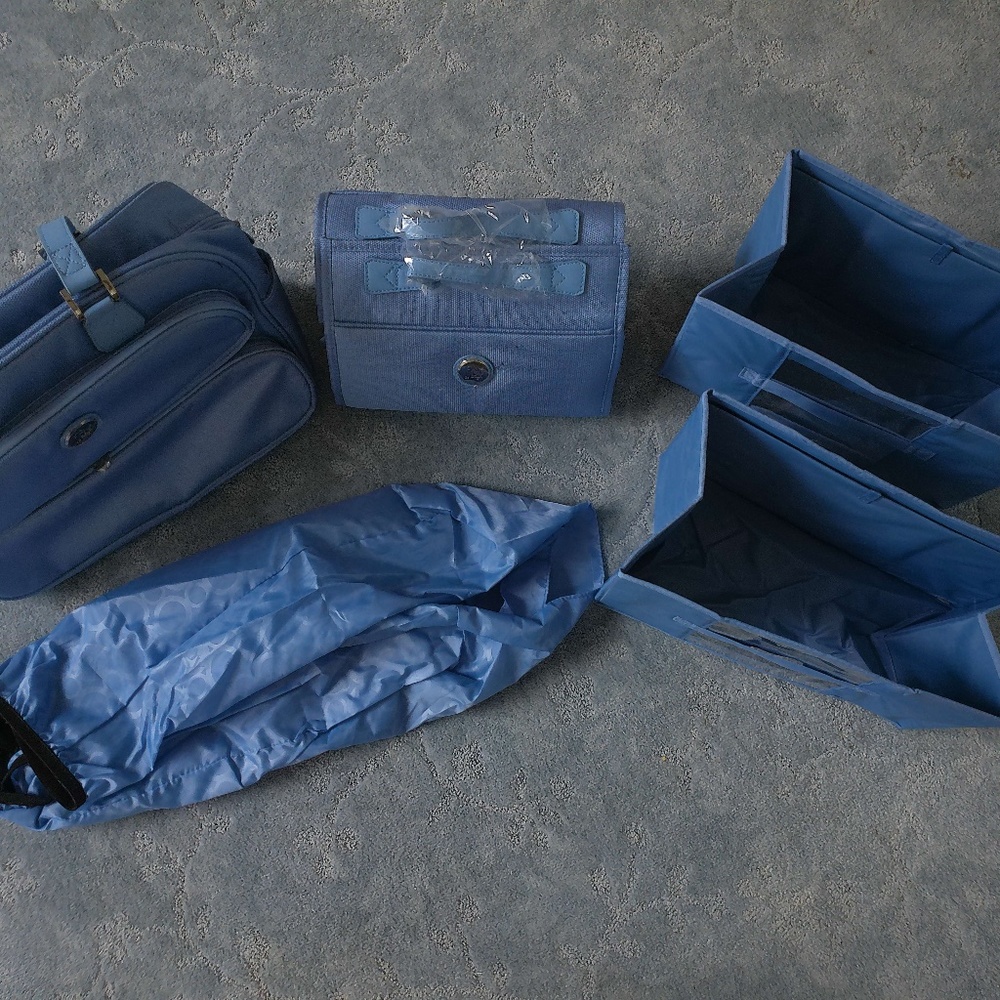 5 PIECE LIGHT BLUE JOY HANDBAG LUGGAGE COLLECTION SET